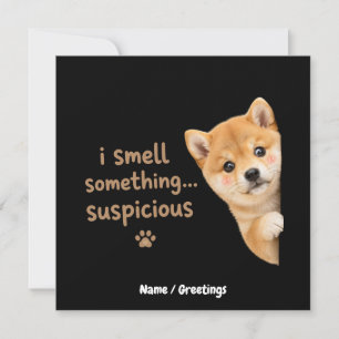 Söt Shiba Inu-valp Rolig Luktdoft Citat Kawaii Hun Inbjudningar
