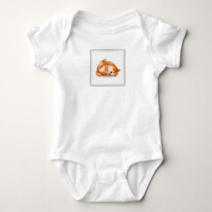 söt shiba inu-valp som ligger på ryggen babytröja t shirt