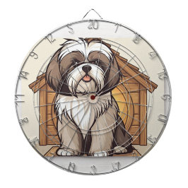 Söt Shih Tzu Cartoon Dartpilstavla  Darttavla
