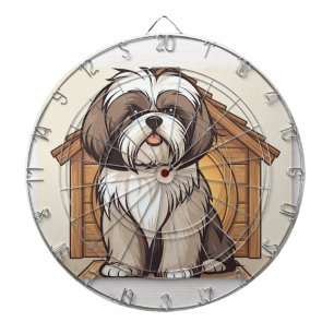 Söt Shih Tzu Cartoon Dartpilstavla Darttavla