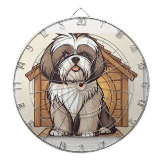 Söt Shih Tzu Cartoon Dartpilstavla  Darttavla