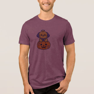 Söt Shih Tzu Halloween Prinsessa Pumpa Kron Hund T Shirt