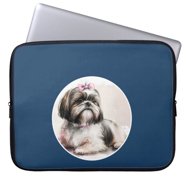 Söt Shih Tzu-hund, Ditt Husdjurs Foto Laptop Fodral (Framsidan)
