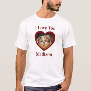 Söt shih tzu kärlek Valentin hjärta Anpassad foto T Shirt