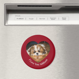 Söt shih tzu kärlek Valentine hjärta foto Magnet