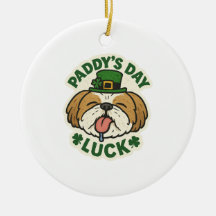 Söt Shih Tzu Lucky Leprechaun St.Patricksdagen