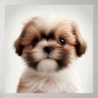 Söt Shih Tzu-valp Hund Porträtt Poster (2)
