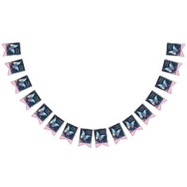 Söt Shimmering Butterfly Bunting Banner Vimplar