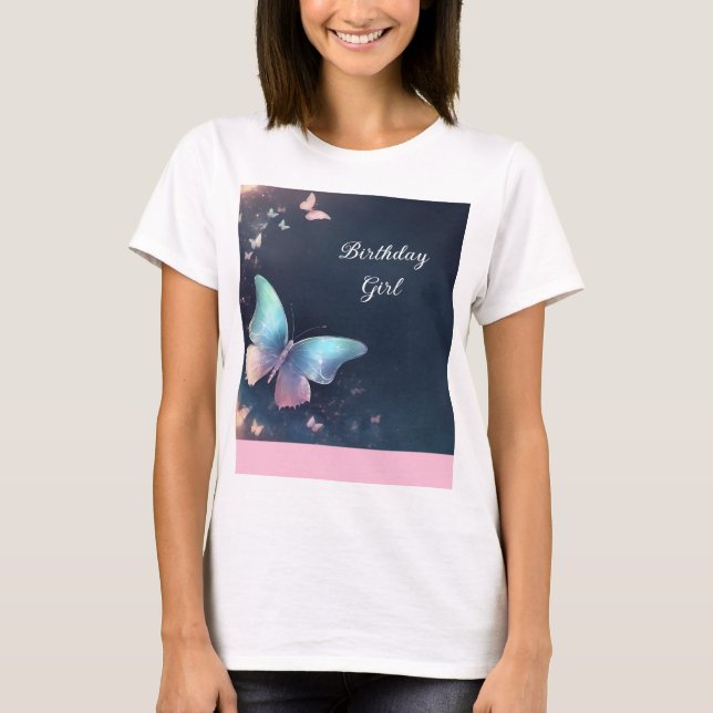 Söt Shimmering Butterfly Women's T-Shirt (Framsida)