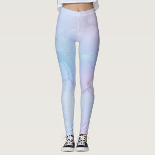 Söt Shimmery Pastel Lavender Blue Rosa Leggings