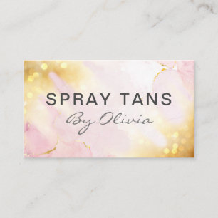 Söt Shimming Rosa Guld Spray Tanning Service Visitkort
