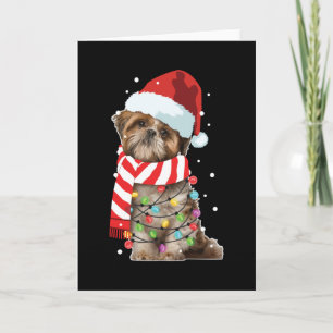 Söt Shitzu Hund Älskare Rolig Jul Present Kort