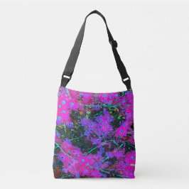 Söt Shock rosa, Magenta och Aqua Blåa blommor Axelväska