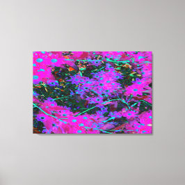Söt Shock rosa, Magenta och Aqua Blåa blommor Canvastryck