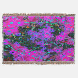 Söt Shock rosa, Magenta och Aqua Blåa blommor Filt