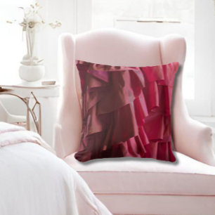 Söt Shock rosa Silke Ruffles Mönster Reversibel Kudde
