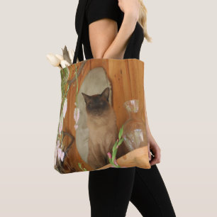 Söt Siamese Cat Animal Tygkasse