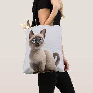 SÖT SIAMESE KITTEN MED BLUE ÖGON TYGKASSE