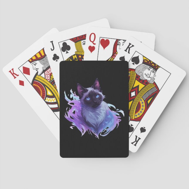 Söt siamesisk katt casinokort (Baksidan)