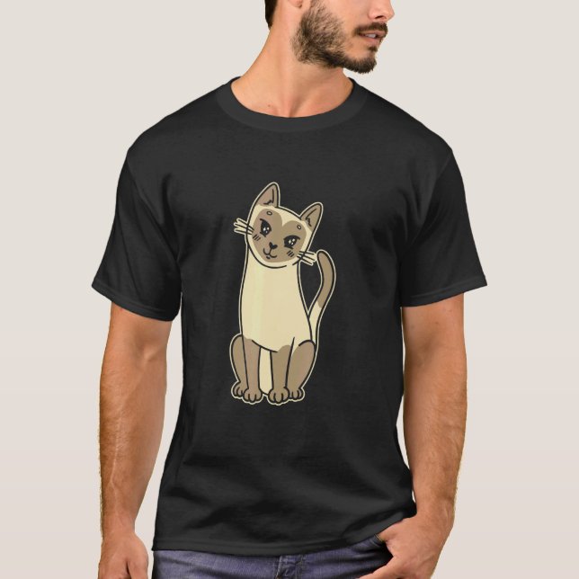 Söt siamesisk katt för katt t shirt (Framsida)