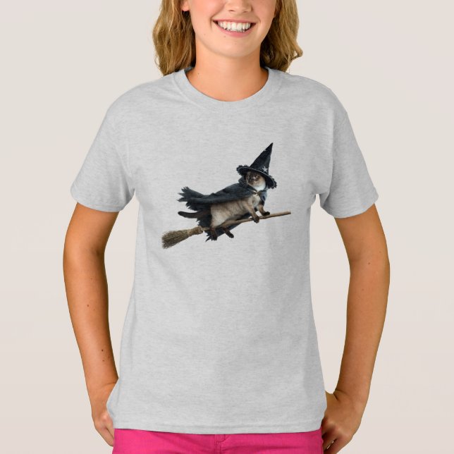 Söt siamesisk katt Halloween T-shirt för barn (Framsida)