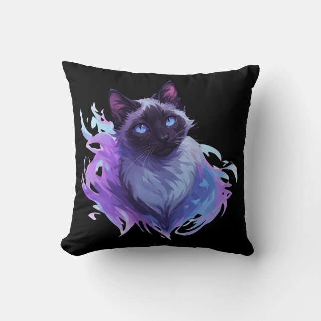 Söt siamesisk katt kudde (Framsida)