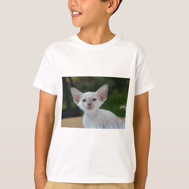 Söt siamesisk kattunge tee shirt (Framsida)