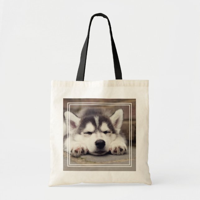 Söt Siberian husky-valpen Tygkasse (Framsidan)