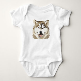 Söt sibirisk husky hund varg roliga huskyer hund t shirt