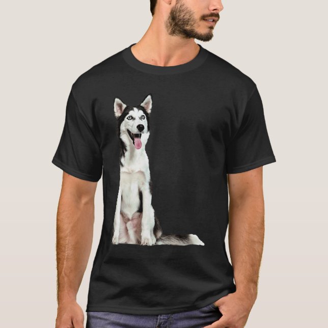 Söt sibirisk husky t shirt (Framsida)