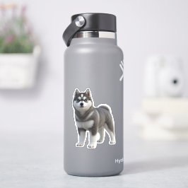 Söt sibirisk husky-valp 3D Realistisk Die-Cut Klis Klistermärken