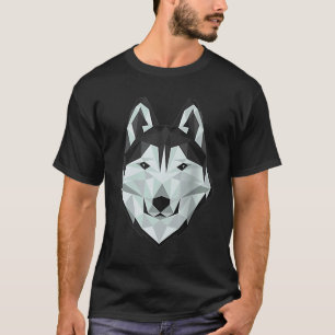 Söt sibirisk husky-valp konstnärlig djur vilda dju t shirt