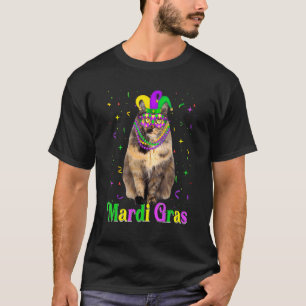 Söt sibirisk katt rolig djurälskare Mardi Gras C T Shirt