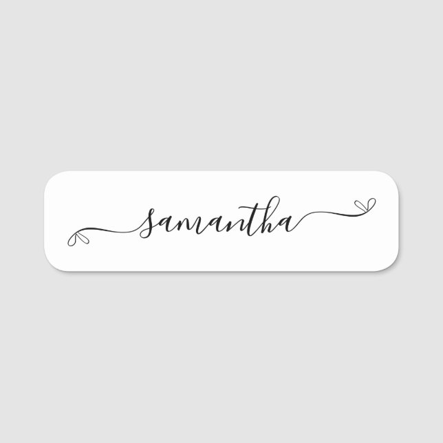 Söt signaturstil med rosett namnbricka (Framsida)