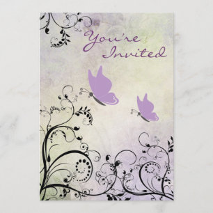 Söt Silhouette Butterfly Baby Shower Inbjudan