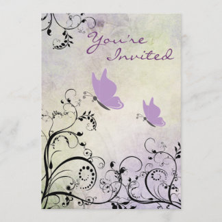 Söt Silhouette Butterfly Baby Shower Inbjudan