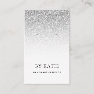 Söt Silver Faux Glitter Earring Visning Card Visitkort