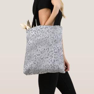 Söt Silver Gepard Leopard Skinntryck Mönster Tygkasse