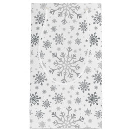 Söt Silver jul Snöflingor på vintervita