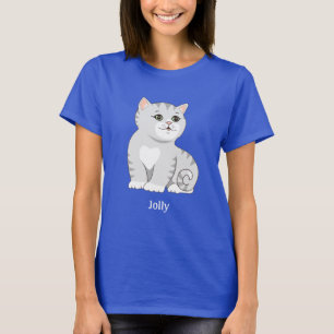 Söt silvergrå randig kattunge T-shirt