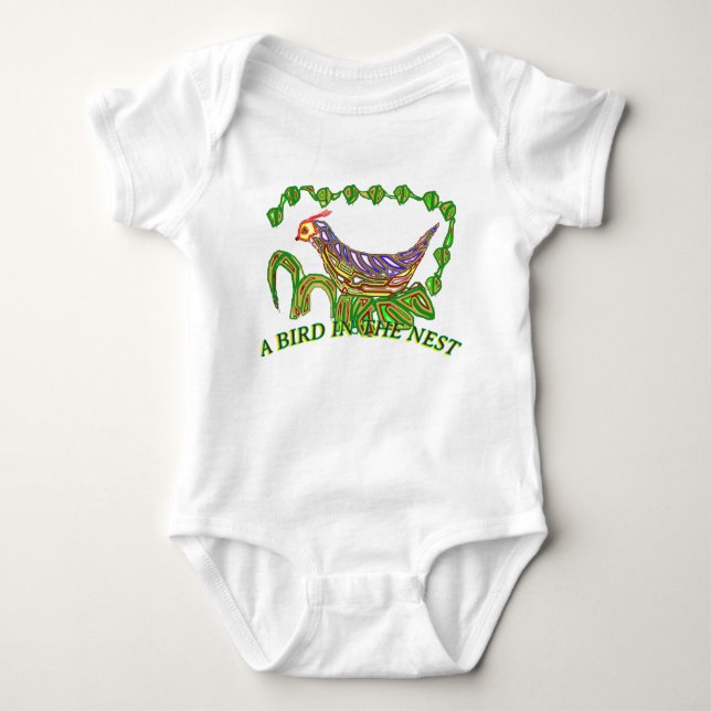 Söt simand baby bodysuit naturgrafisk t shirt (Framsida)