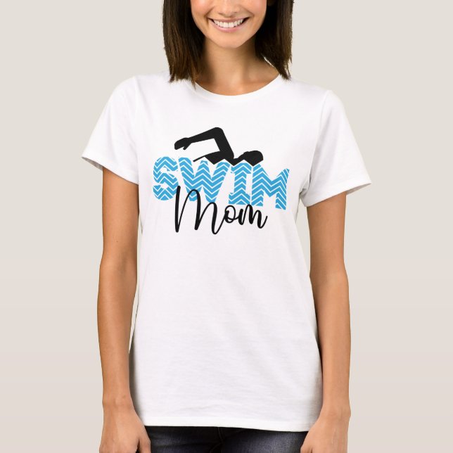 Söt simma Mamma ord art T Shirt (Framsida)