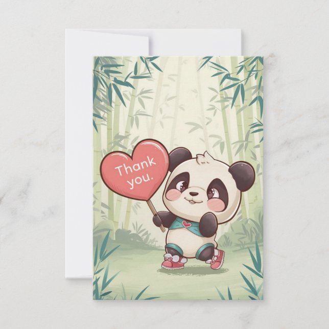 Söt Simple Panda Tack Kort (Framsida)