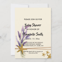 söt Simple Starfish Baby Shower Inbjudningar