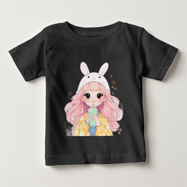 Söt Sipper Anime Style Tee Barnkläder småbarn (Framsida)