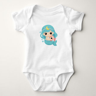 Söt Sirenillustration – Whimsisk Havskonst för T Shirt