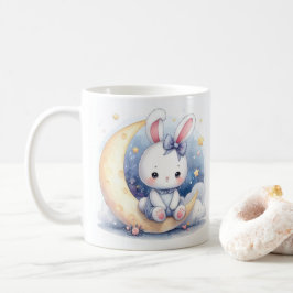 Söt sitta på måne kaffemugg