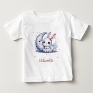 Söt sitta på måne t shirt