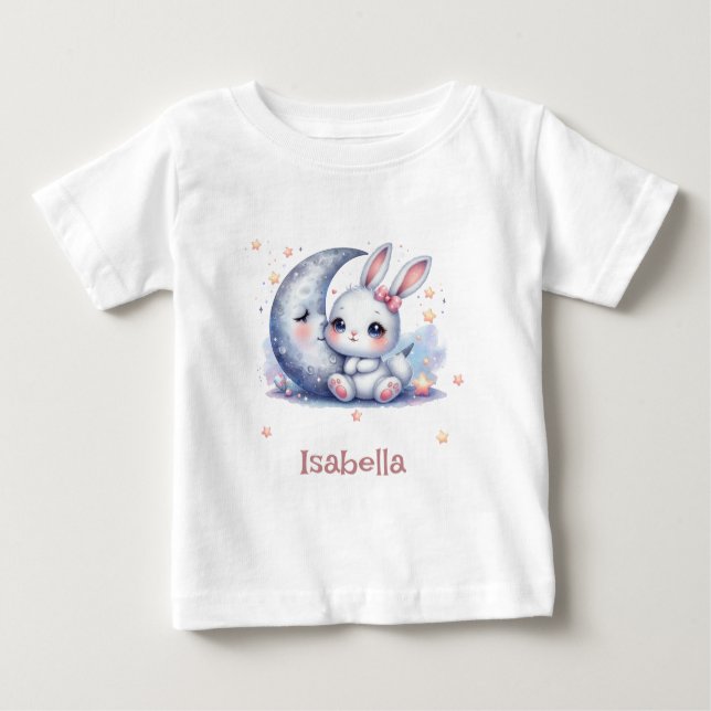 Söt sitta på måne t shirt (Framsida)