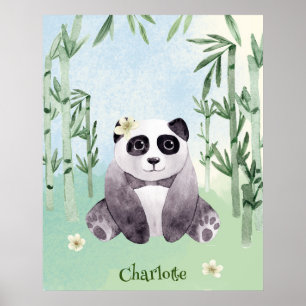 Söt sittande panda poster